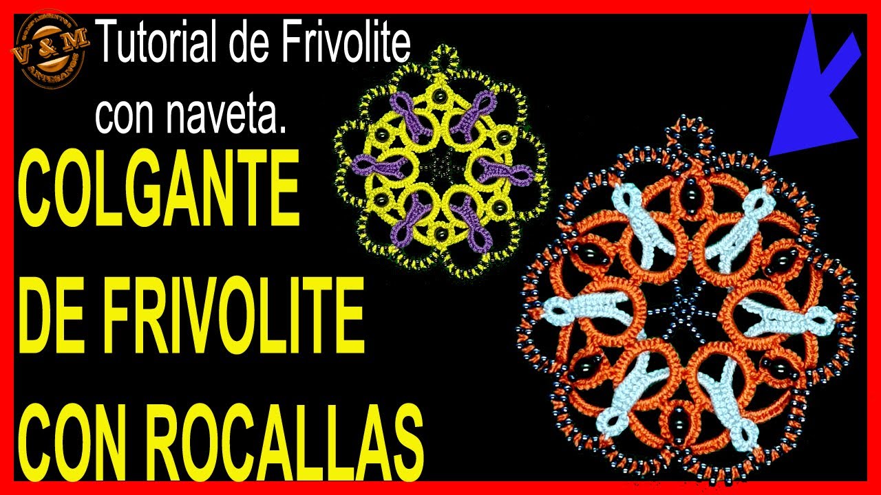 💎💎COLGANTE DE FRIVOLITE CON ROCALLAS💎💎