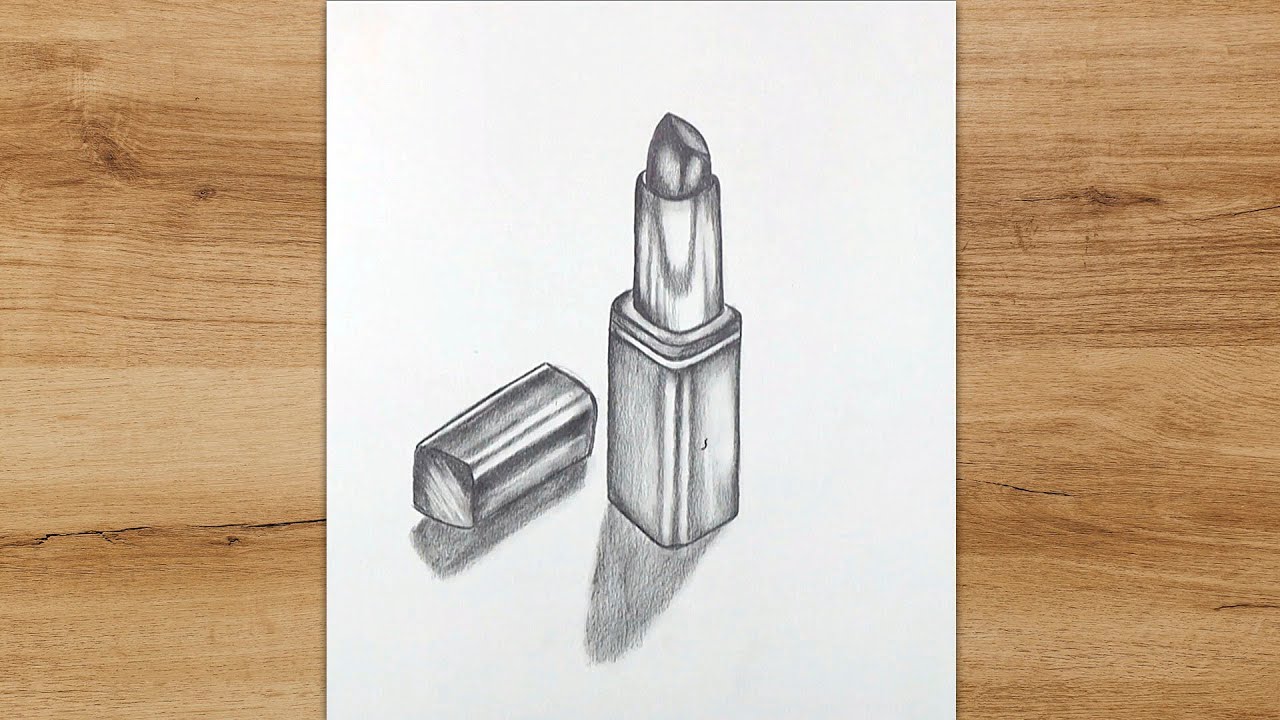 How to draw Lipstick step by step | Pencil Sketch Tutorial