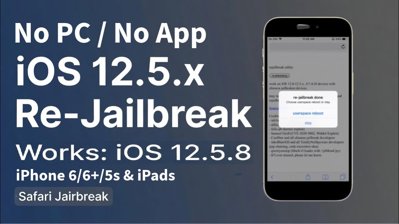 Re-Jailbreak iOS 12.5.7/12.5.8 Without Computer | iOS 12.5.7/12.5.8 Jailbreak Without PC/APP