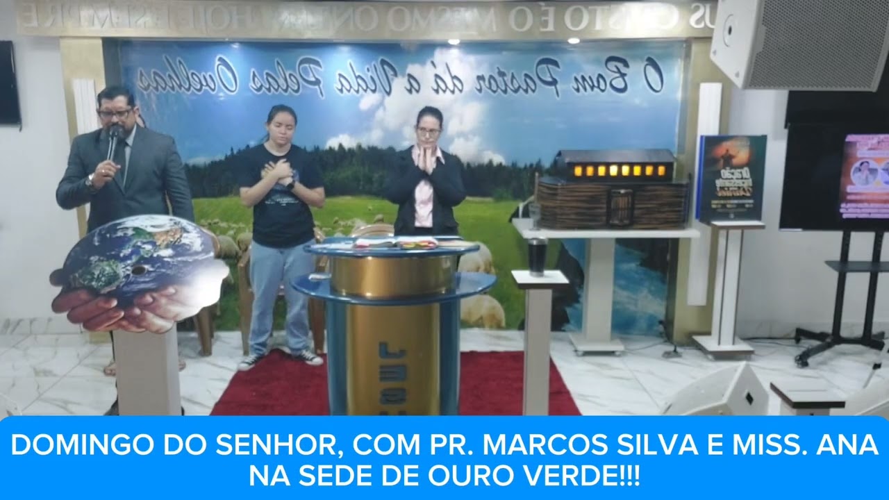 ATENÇÃO DOMINGO DO SENHOR, COM PR. MARCOS E MISS. ANA NA SEDE DE OURO VERDE!!