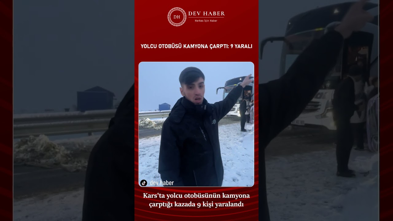 Yolcu otobüsü kargo kamyonuna çarptı