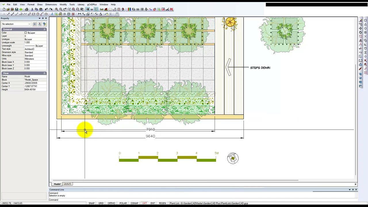Editing a design for small formal courtyard