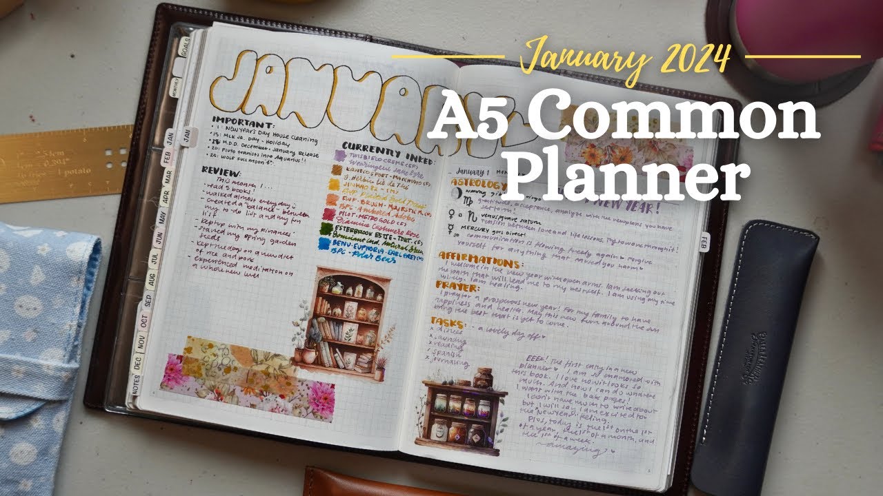 January in my A5 Sterling Ink Common Planner | 2024 Planner Flip Through