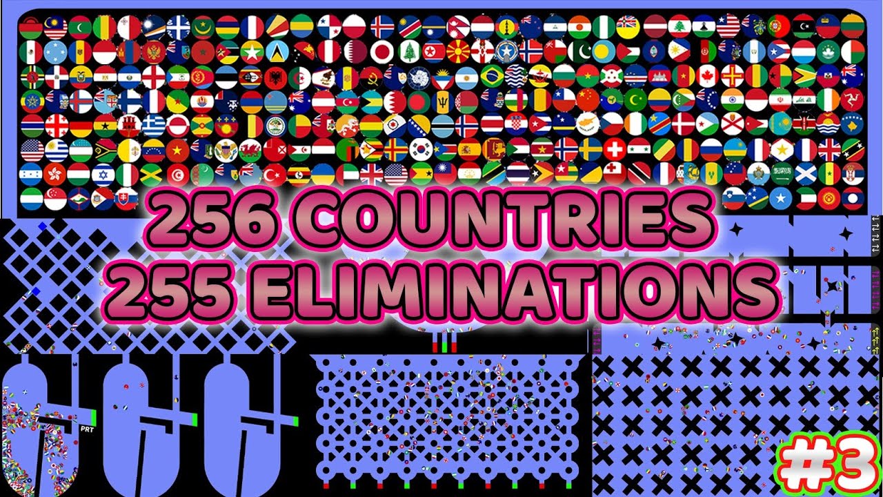 256 Countries - 255 Round Eliminations | Marble Race Tournament | Part 3/3