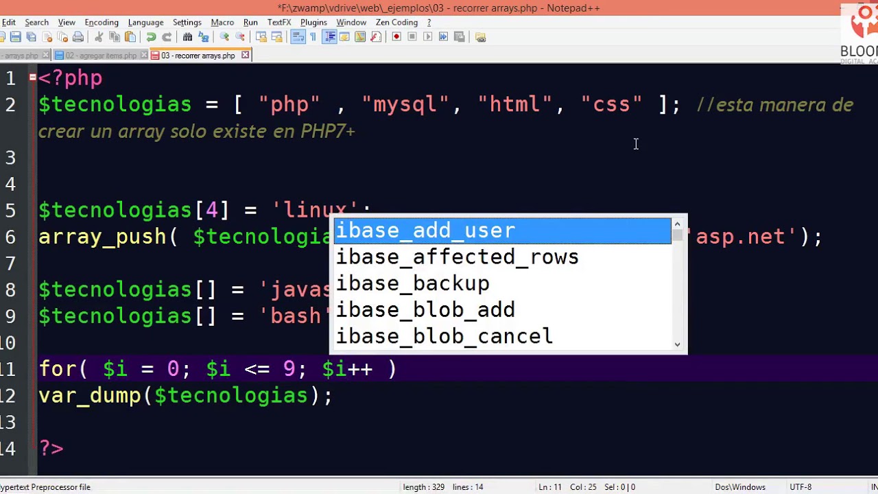 Curso BackEnd U1·36 - Arrays: Iterar elementos - PHP
