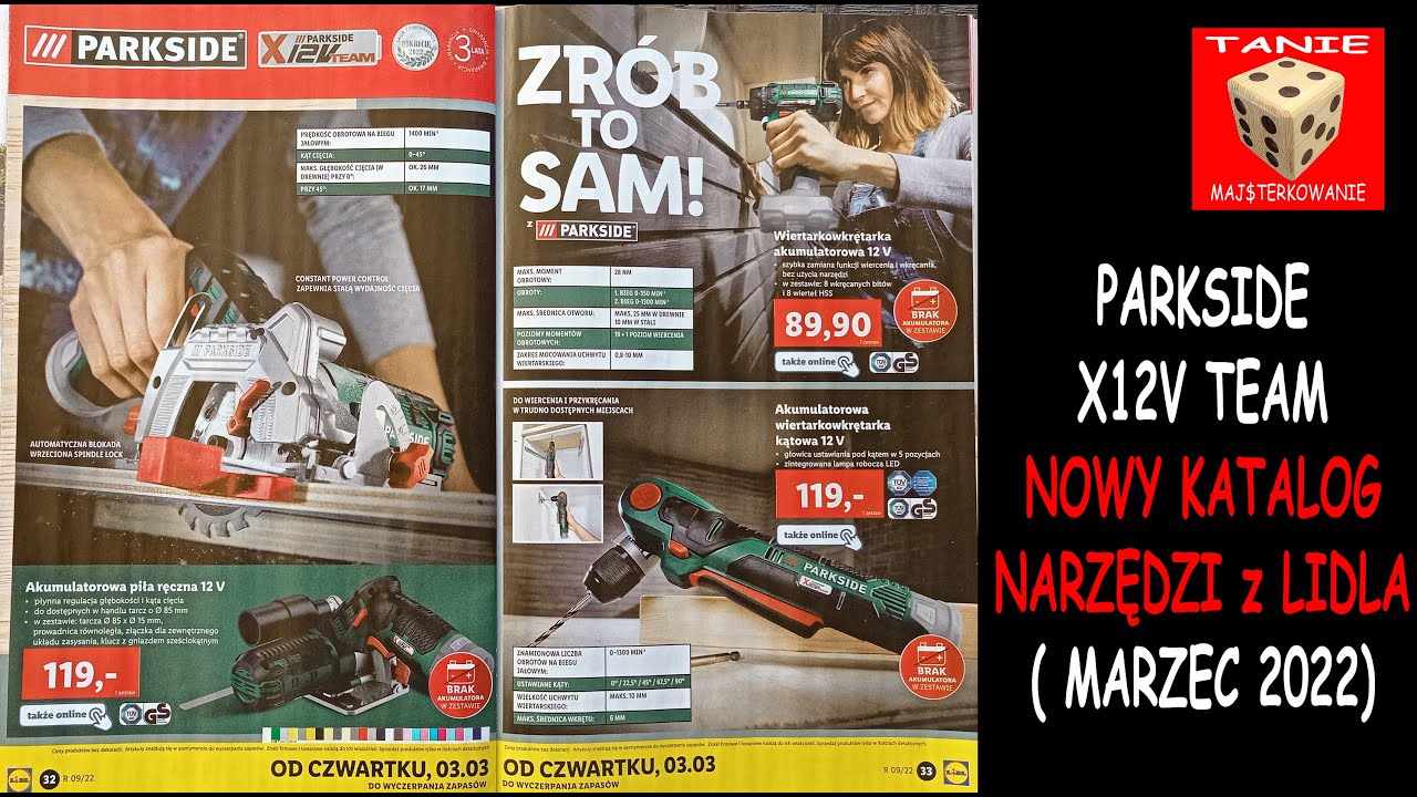 PARKSIDE X12V TEAM - Nowy Katalog Narzędzi Od Dziś w Lidlu (03.03.2022) Polerka, Wiertarka Kątowa...