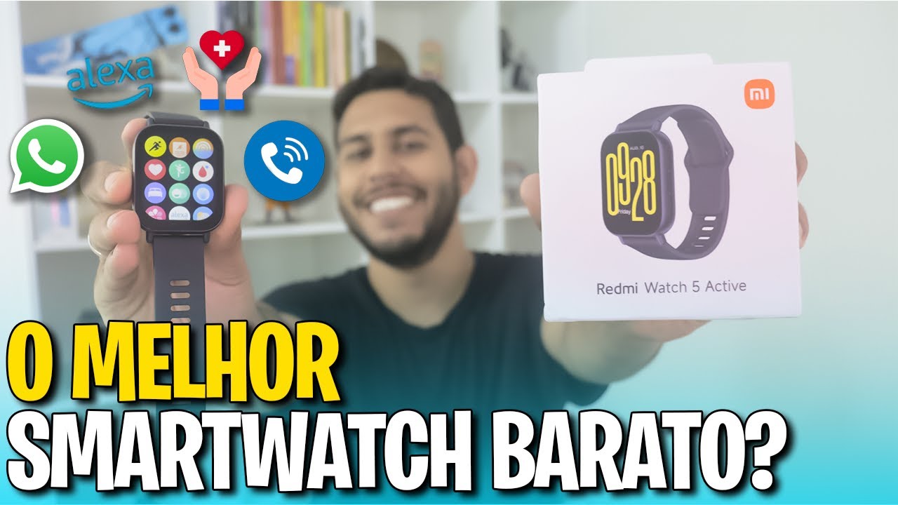 O MELHOR SMARTWATCH BARATO do MOMENTO?! Redmi Watch 5 Active com Alexa, Super Bateria, 5 ATM...