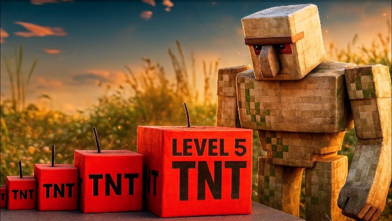 Testing 5 Levels of TNT on Minecraft Golem - Real Life Destruction!
