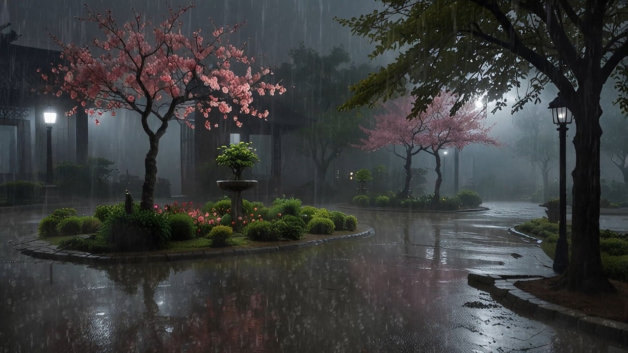 Calming Rain Sounds with Tranquil Evening Nature Soundscape for Deep Sleep and Emotional Balance