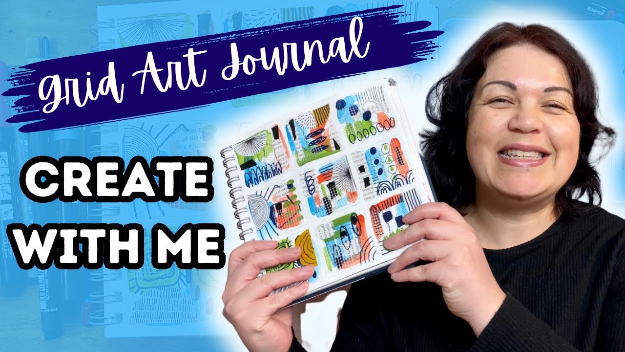 Grid Art Journal with Me ⎢ Mixed Media
