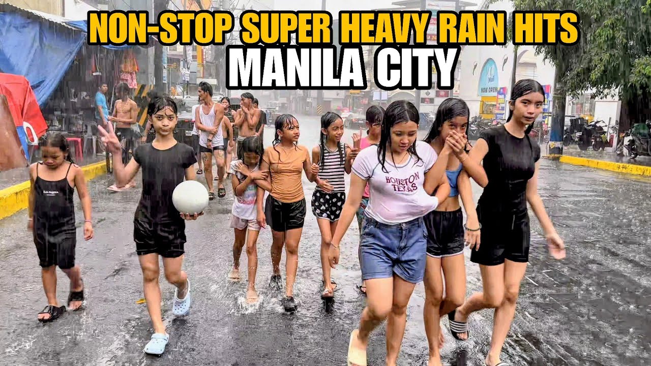 SUPER HEAVY RAIN in DOWNTOWN PACO MANILA CITY, PHILIPPINES[4K] Walking Tour
