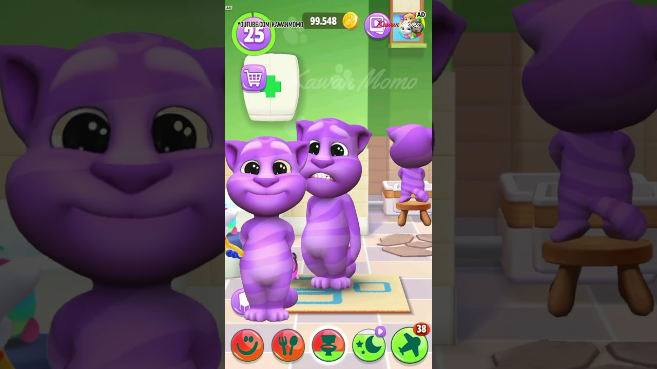 My Talking Tom 2 vs My Talking || PURPLE Talking Tom Daddy and Baby Talking Tom 2