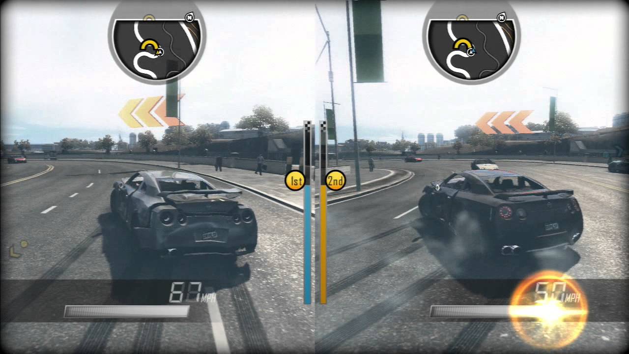 Driver: San Francisco PS3 2 Player Split Screen Part 3 (Classic Race, Road) Nissan GT-R R35 Face Off