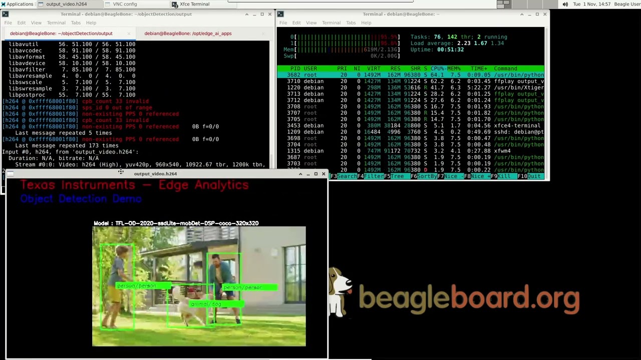 Object detection on BeagleBone AI-64