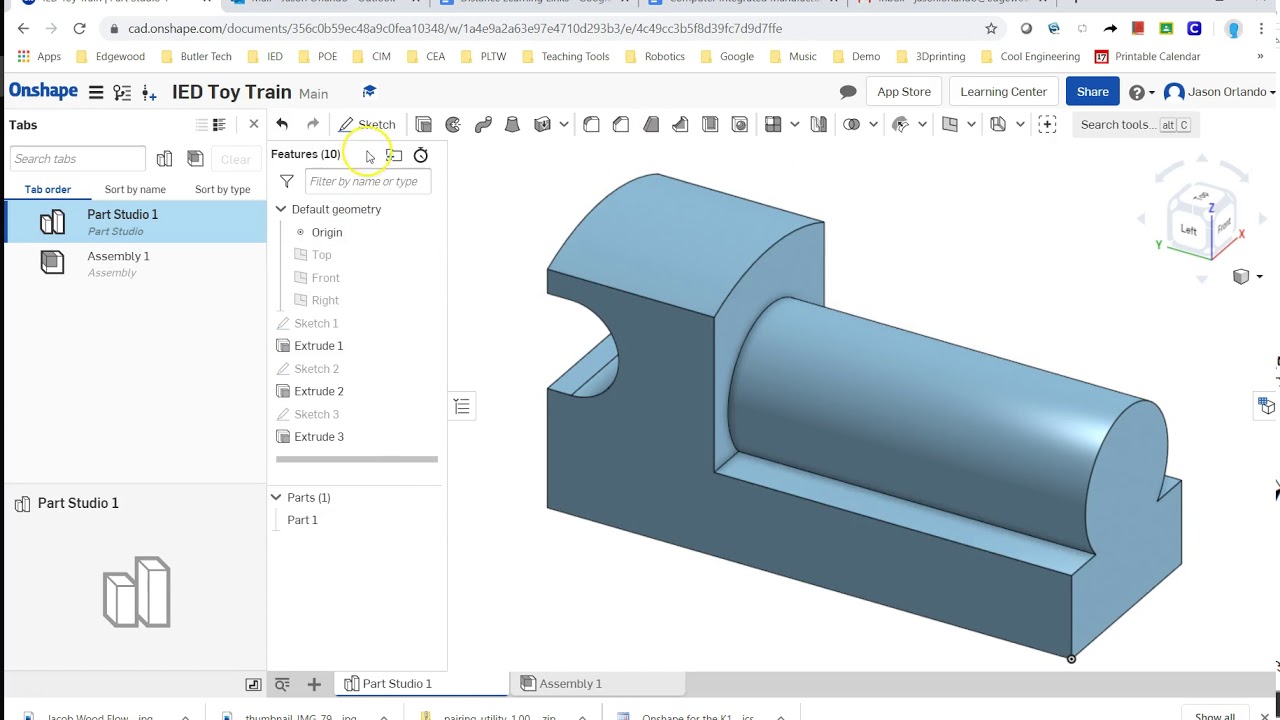 Model Train Body using Onshape