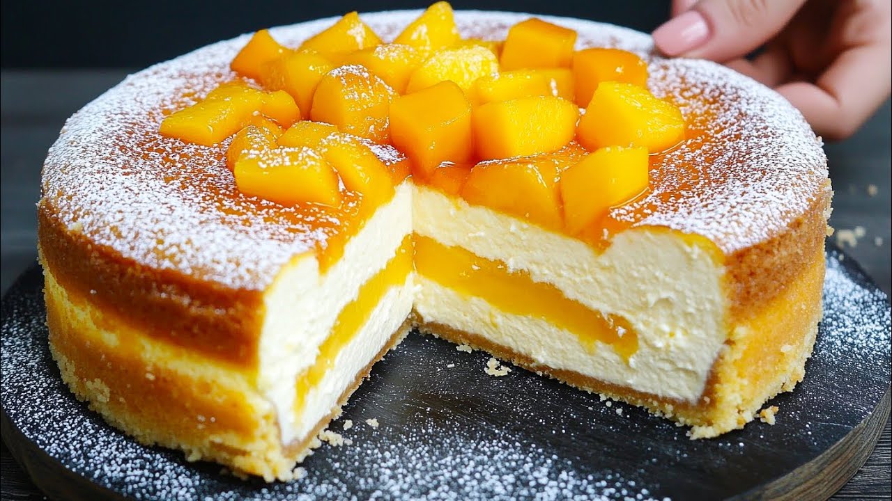 Es ist so lecker, dass ich diesen Pfirsichkuchen jeden Tag koche! Saftiger K&auml;sekuchen in 10 Minuten!