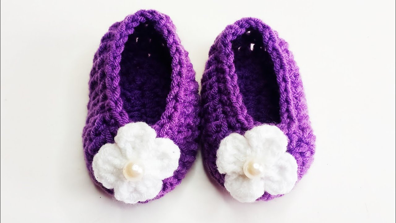 #10Crochet new born baby shoes/কুশিকাটার বাচ্চাদের জুতা/Maksuda Lima