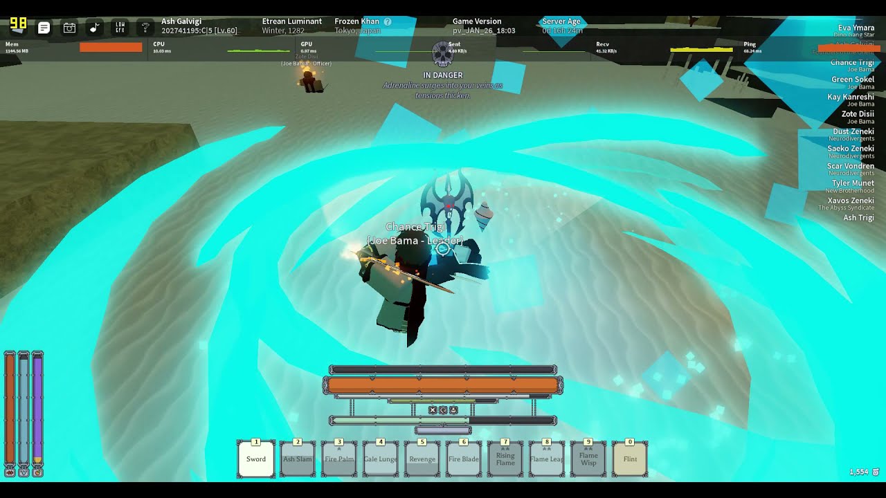 Deepwoken Ash Slam 1 vs 4 Solo ganking at Primadon island