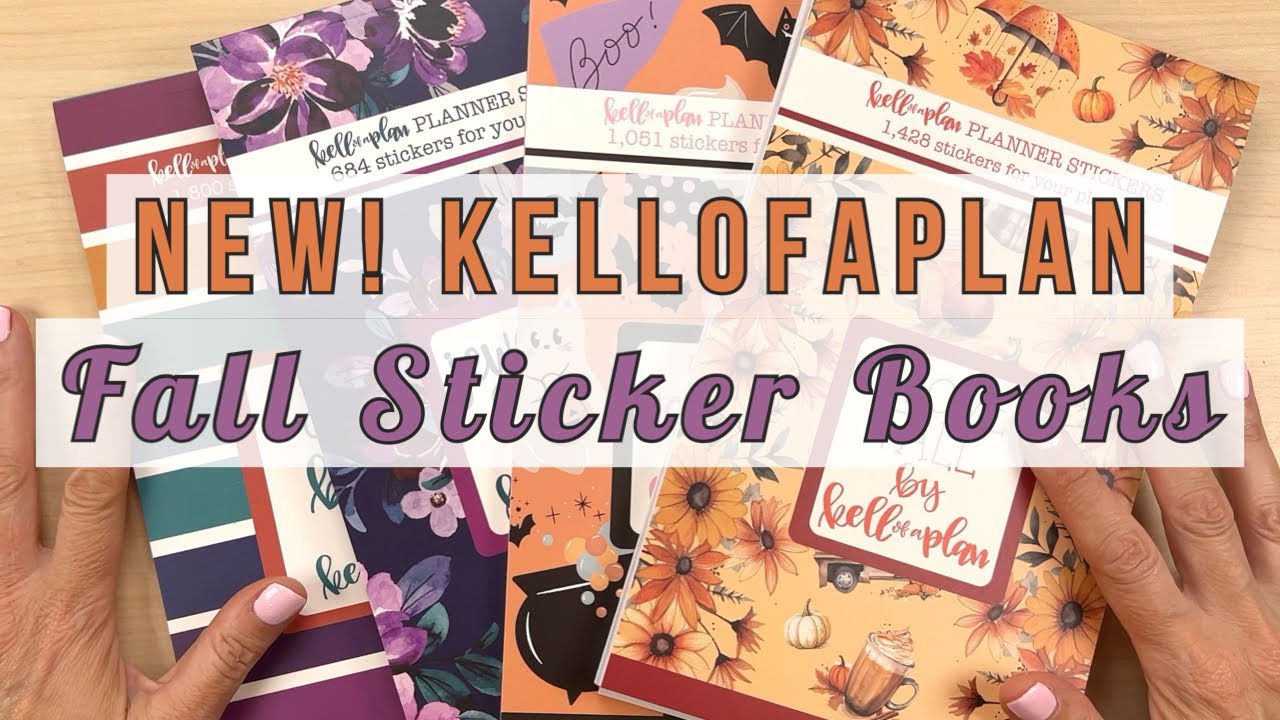 NEW! Kellofaplan Fall Release - Flip Throughs of 4 New Sticker Books - Fall, Halloween, Jewel Tones