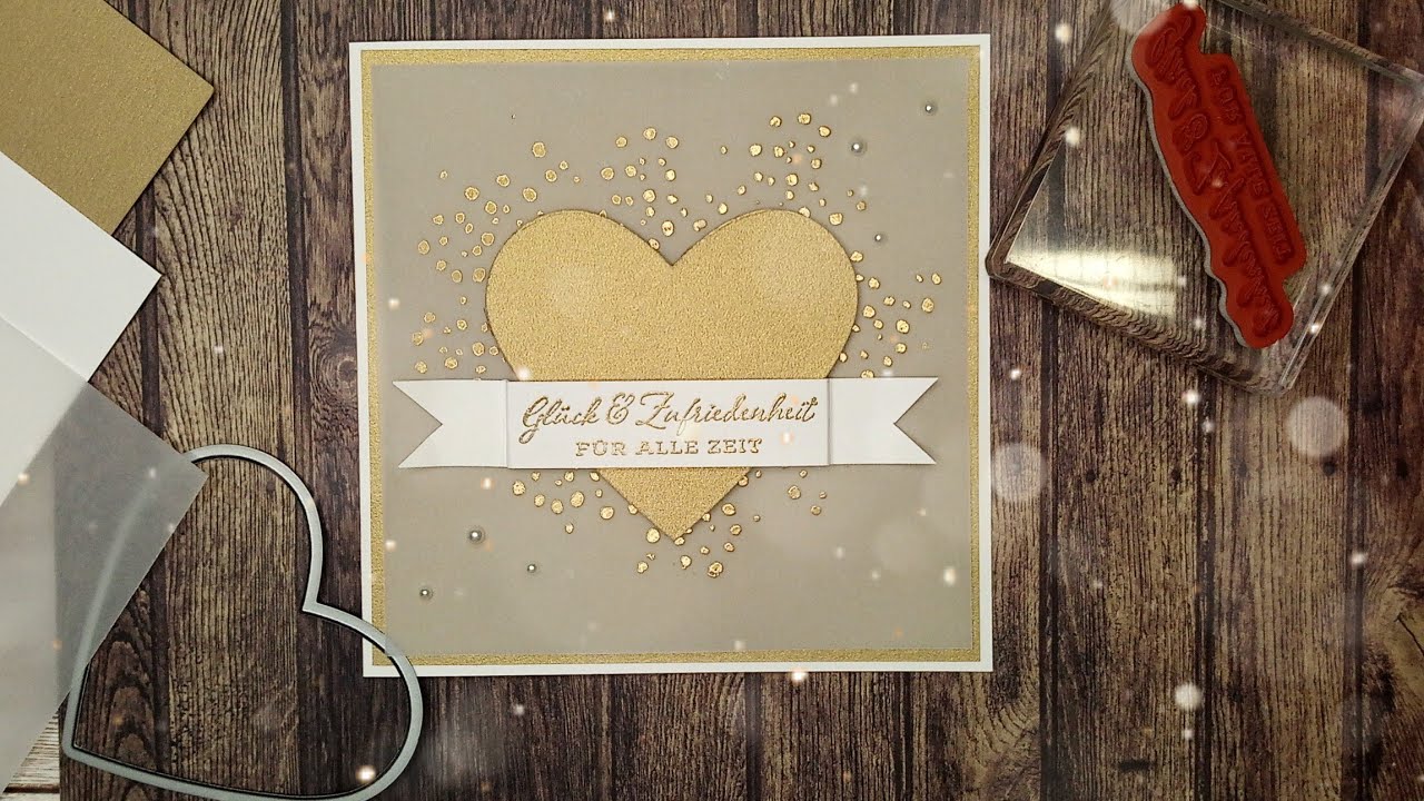 edle Hochzeitskarte 2.0 • Karte zur Goldenen Hochzeit • Hausaufgabe von Ina • Stampin'Up