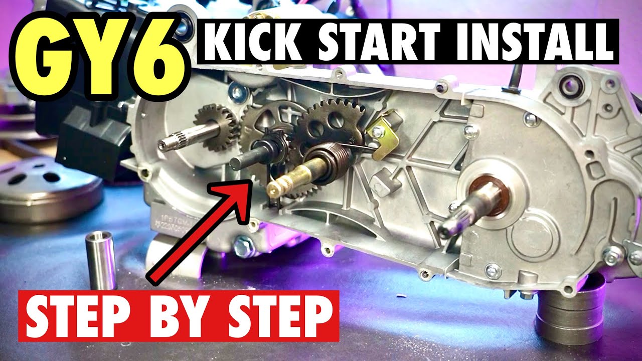 Установка редуктора кик-стартера GY6 125cc / 150cc / 200cc