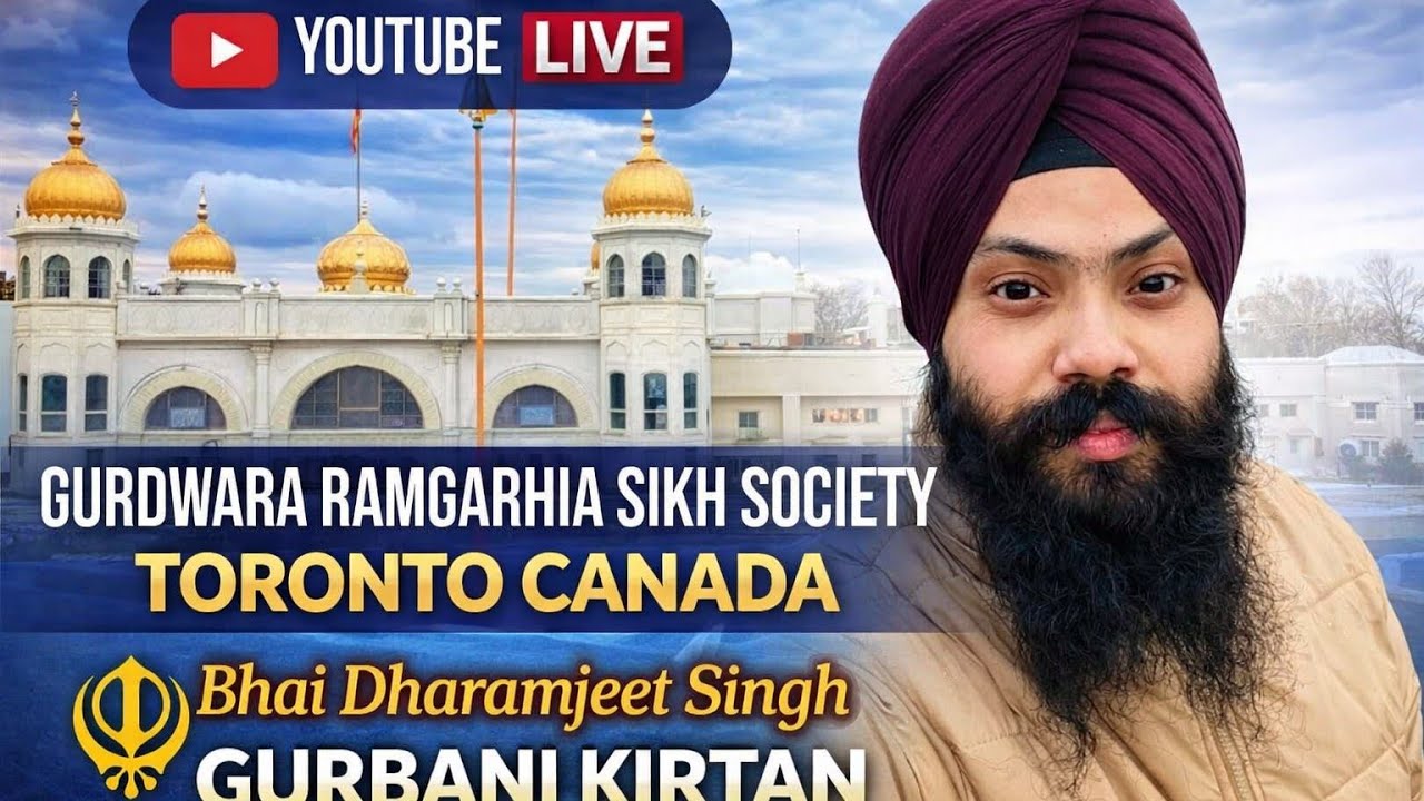 M diwan 2 feb bhai dharamjeet singh gurbani kirtan is live! Gurdwara Ramgarhia sikh society Toronto