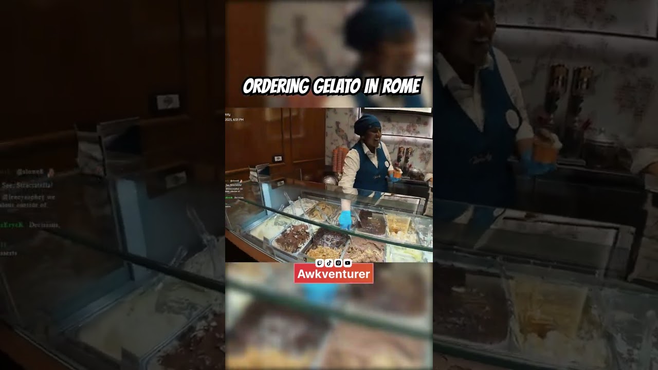 Streamer orders Fancy Gelato in Rome! | #twitch #irlstreamer #irlstream #irltwitch #clip #twitchirl