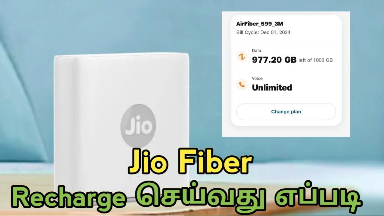 Jio fiber monthly plan recharge in tamil