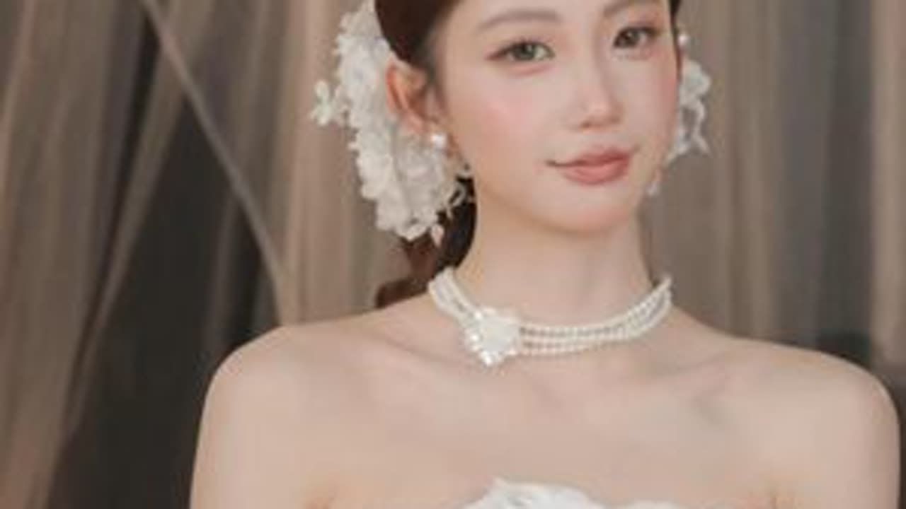 法式白纱低马尾造型教程、 #新娘造型教程  #发型教程  #白纱造型  #造型教程