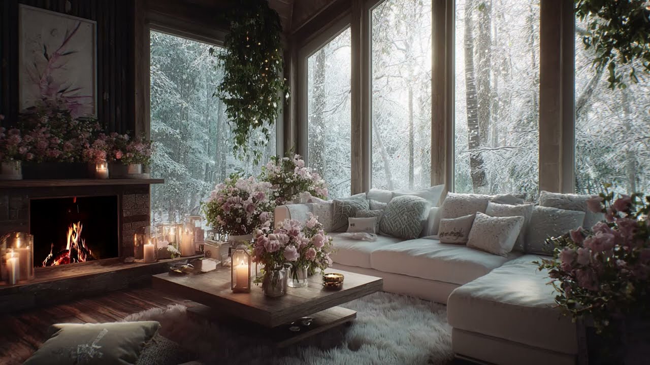Peaceful Winter Piano With Snow Outside And Fire Inside For Deep Calm And Relaxation