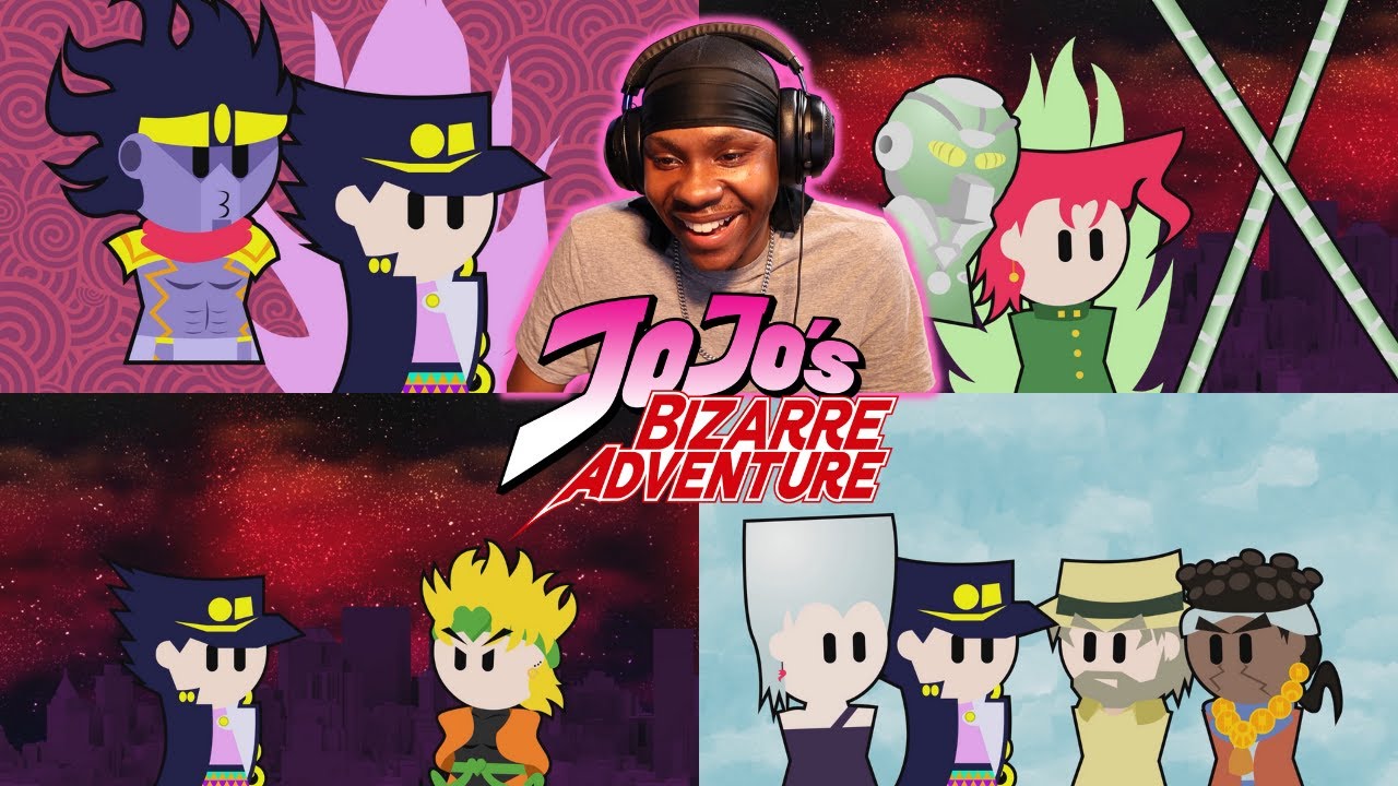 Reacting To JoJo's Bizarre Adventure Stardust Crusaders But Really Really Fast - Animation REACTION
