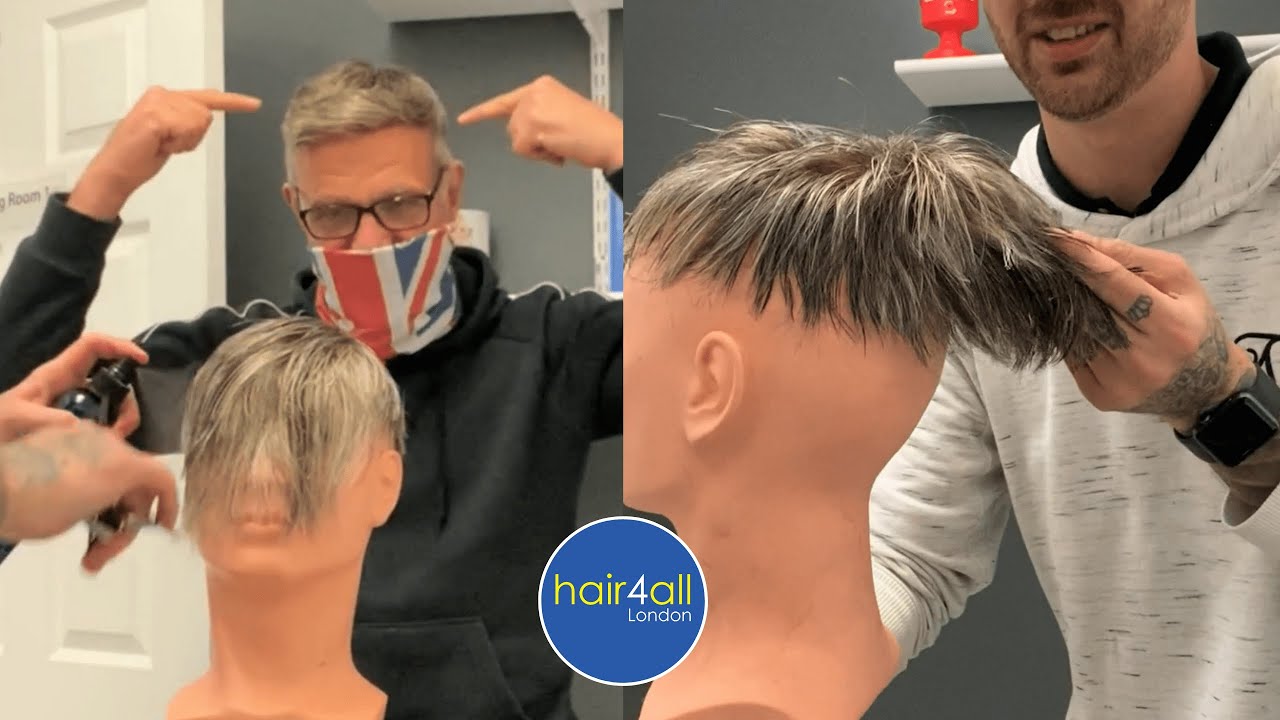How To Cut Hair System On A Block | Non-Surgical Hair Replacement System Men/Women | UK/USA
