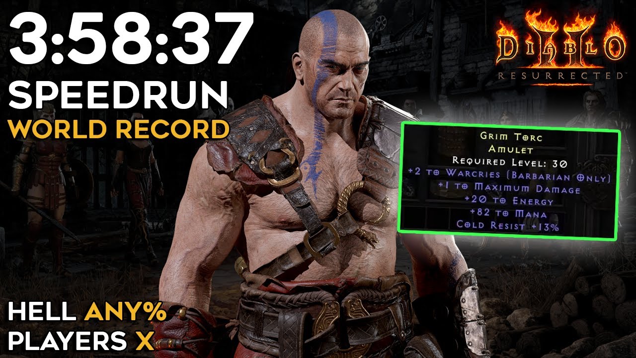 WORLD'S FIRST SUB 4 HOUR HELL BARBARIAN SPEEDRUN | WORLD RECORD | 3:58:37 | DIABLO 2 RESURRECTED