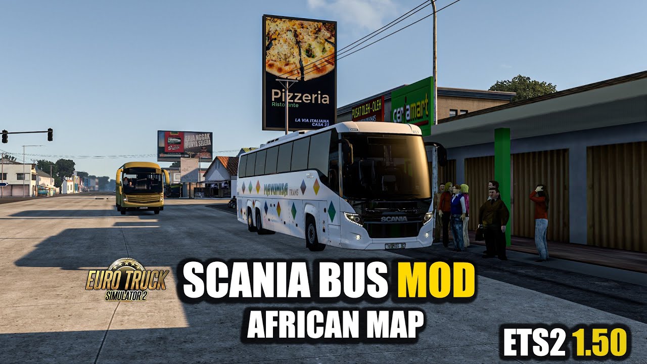 SCANIA BUS MOD | RIGHT HAND DRIVE BUS | AFRICAN MAP | ETS2 1.50