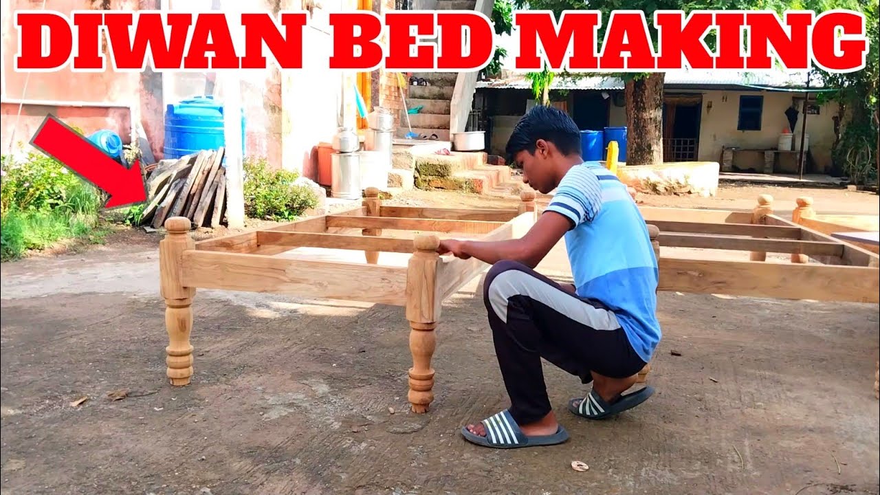 How to make Diwan in Teak Wood | how to make bed at home | Plywood bed design 