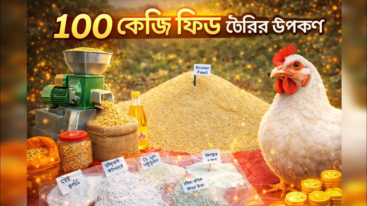 খুব সহজেই ১০০ কেজি ব্রয়লার ফিড তৈরি করোন।AK poultry feed.
