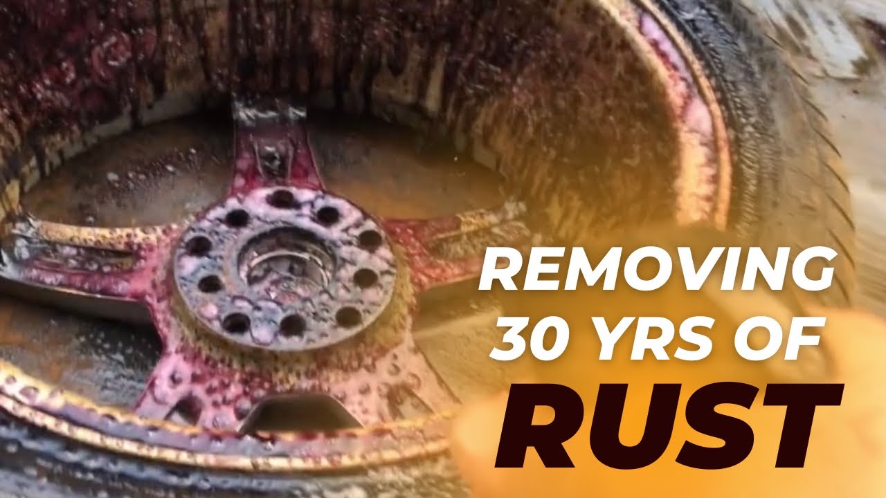 Getting rid of over 30 years of dirt and rust on my MR2 wheels