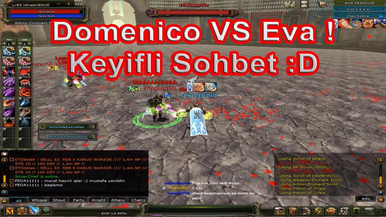 DomenicoWacco VS EvaAnqelina Büyük Kapışma Keyifli Sohbet :D | Knight Online