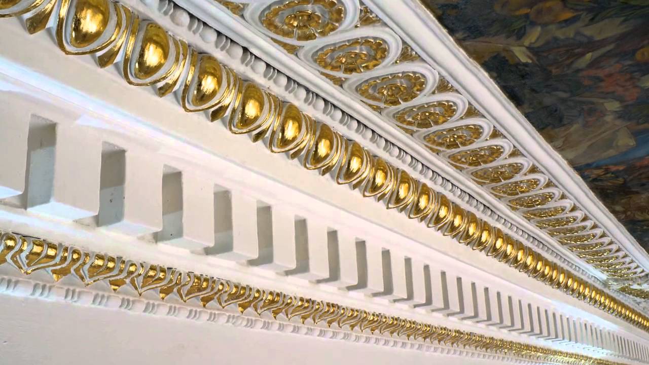 Золочение лепнины, реставрация оселковый мрамор (скальола)