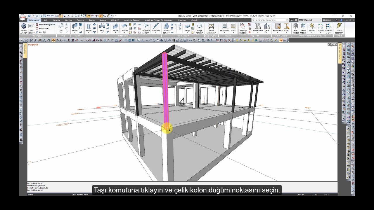 ideCAD Statik | &Ccedil;elik Birleşimleri Modelleyin 1 - ideCAD Yapı Bilgi Modellemesi