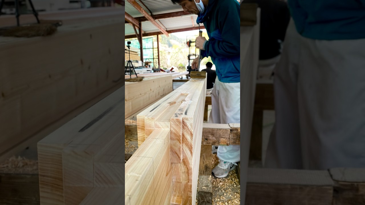 【雇いホゾ車知栓】#大工 #日本建築 #継手 #木組み #carpenter #woodworking #japanesearchitecture