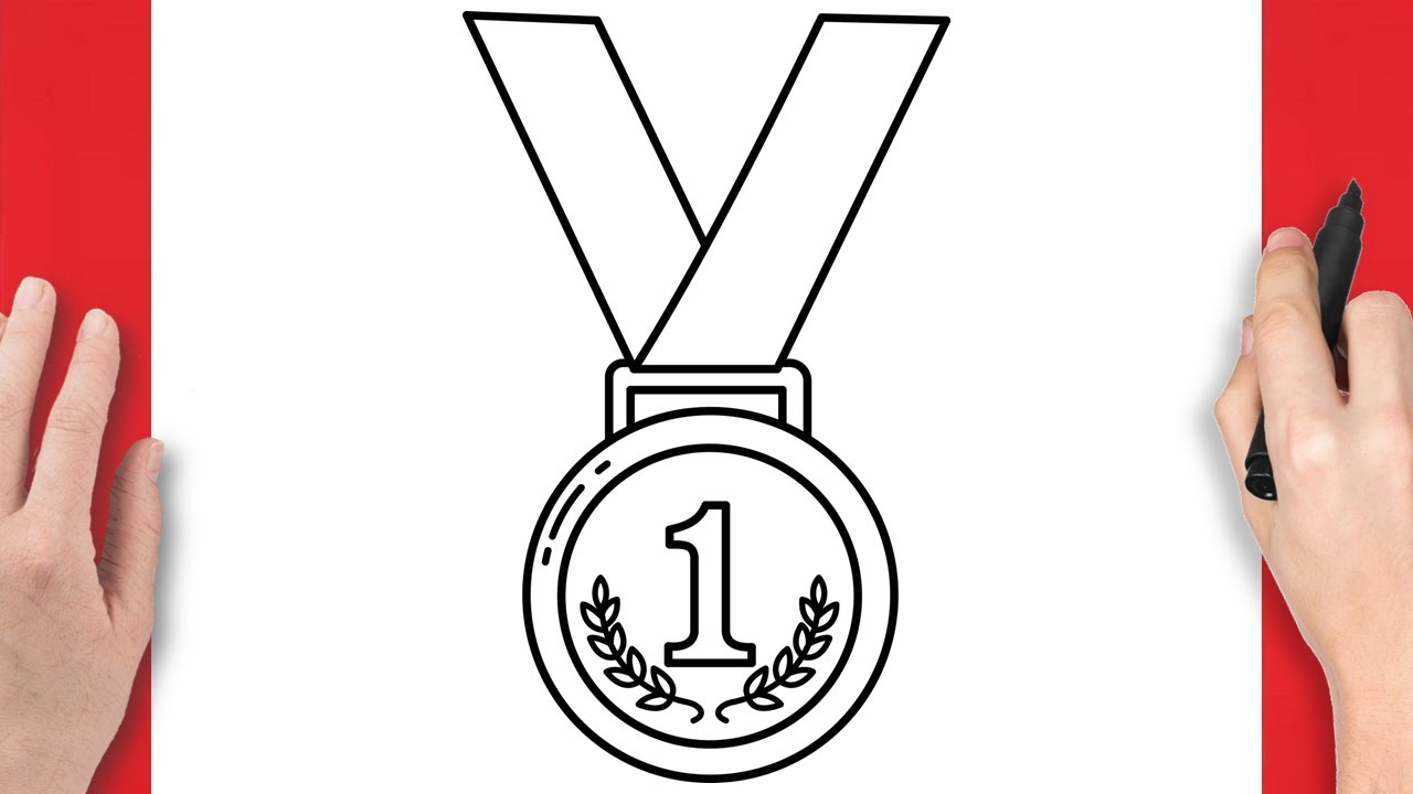 How To Draw Gold Medal - Step By Step Drawing