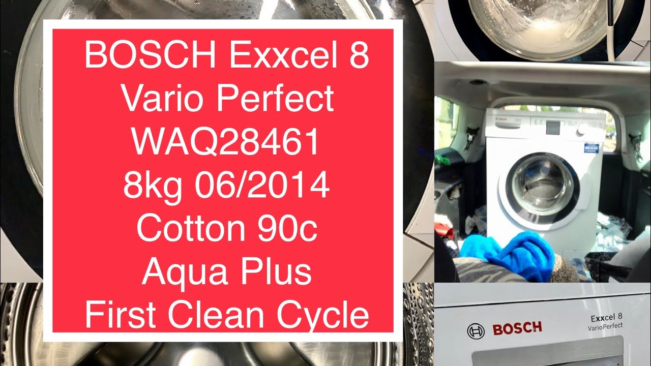 BOSCH Exxcel 8, WAQ28461, Cotton 90c First Clean Cycle