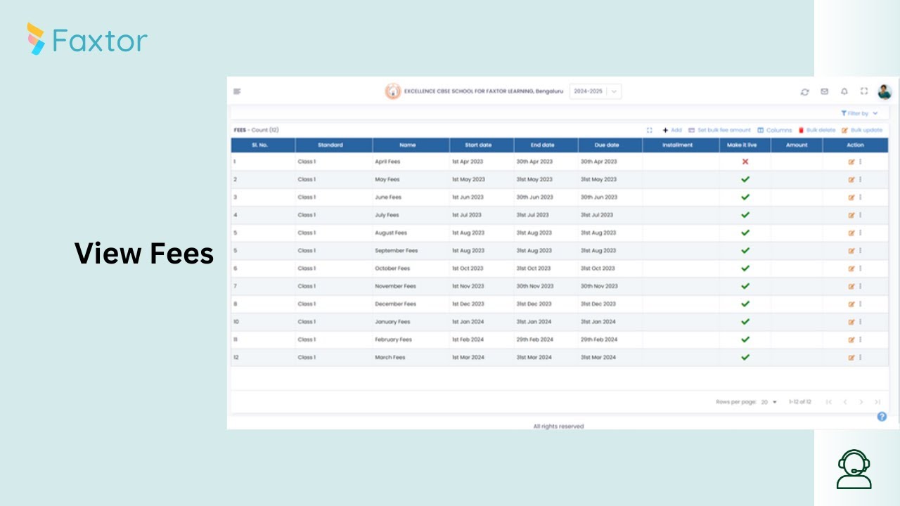 How to View and Filter Fees in Faxtor School Management Software