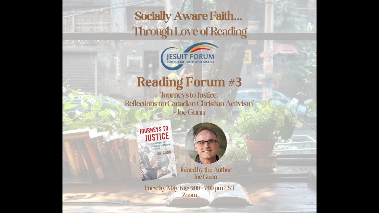 ReadingForum3 'Journeys to justice: Reflections on Canadian Christian Activism' with author Joe Gunn