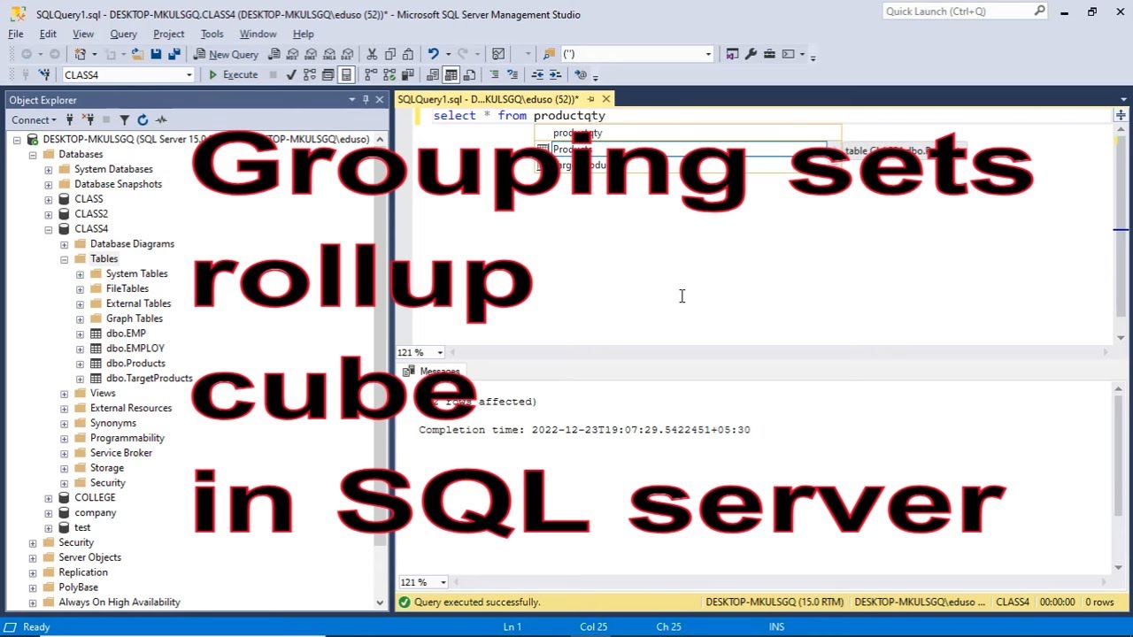Grouping sets rollup cube in SQL server