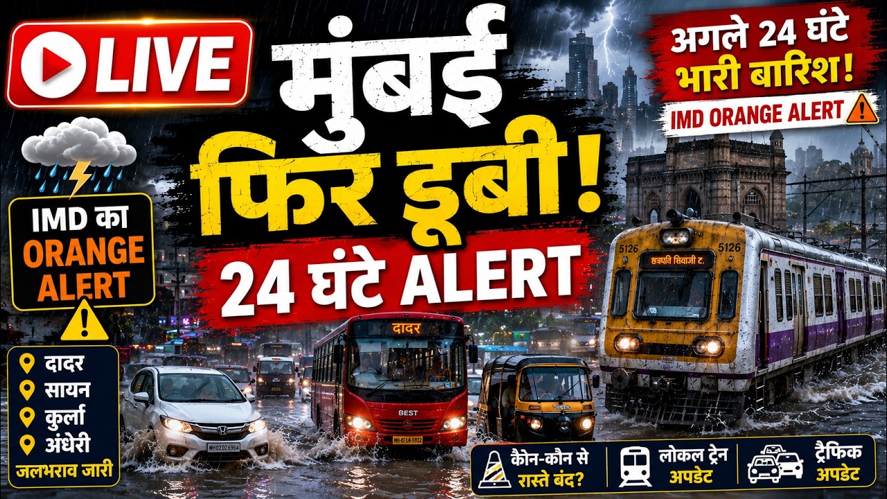 🔴 LIVE: अगले 24 घंटे मुंबई पर भारी! IMD Orange Alert | Heavy Rain | Mumbai Weather Live