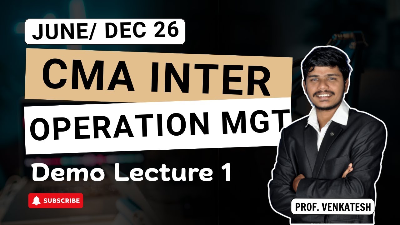 CMA Inter | Demo Lecture | June 2026 | OM Class 1