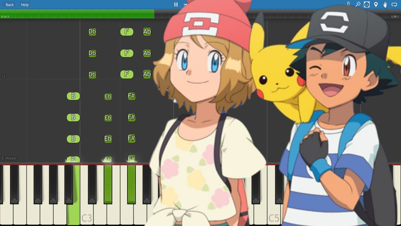 Pokemon Sun & Moon Series Theme Song - Piano Tutorial - Instrumental