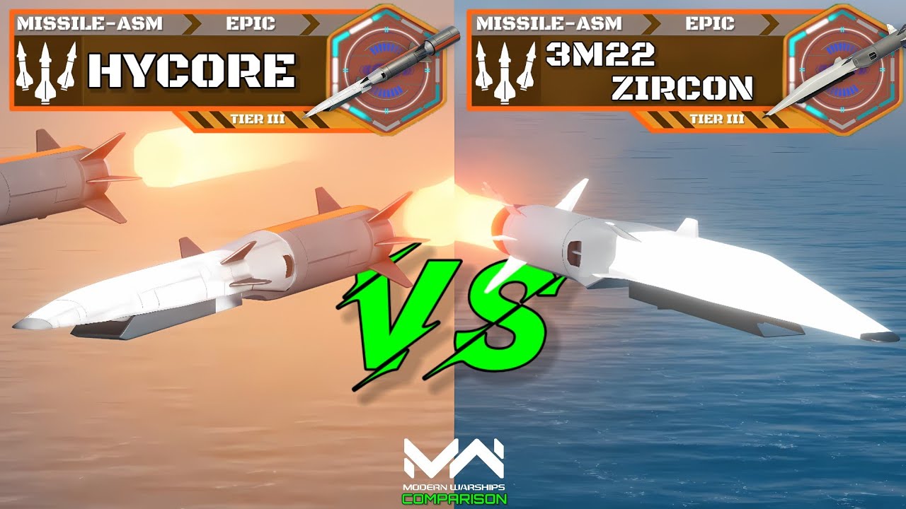 Buffed Hycore VS 3M22 Zircon | Hypersonic Missile Comparison | Modern Warships